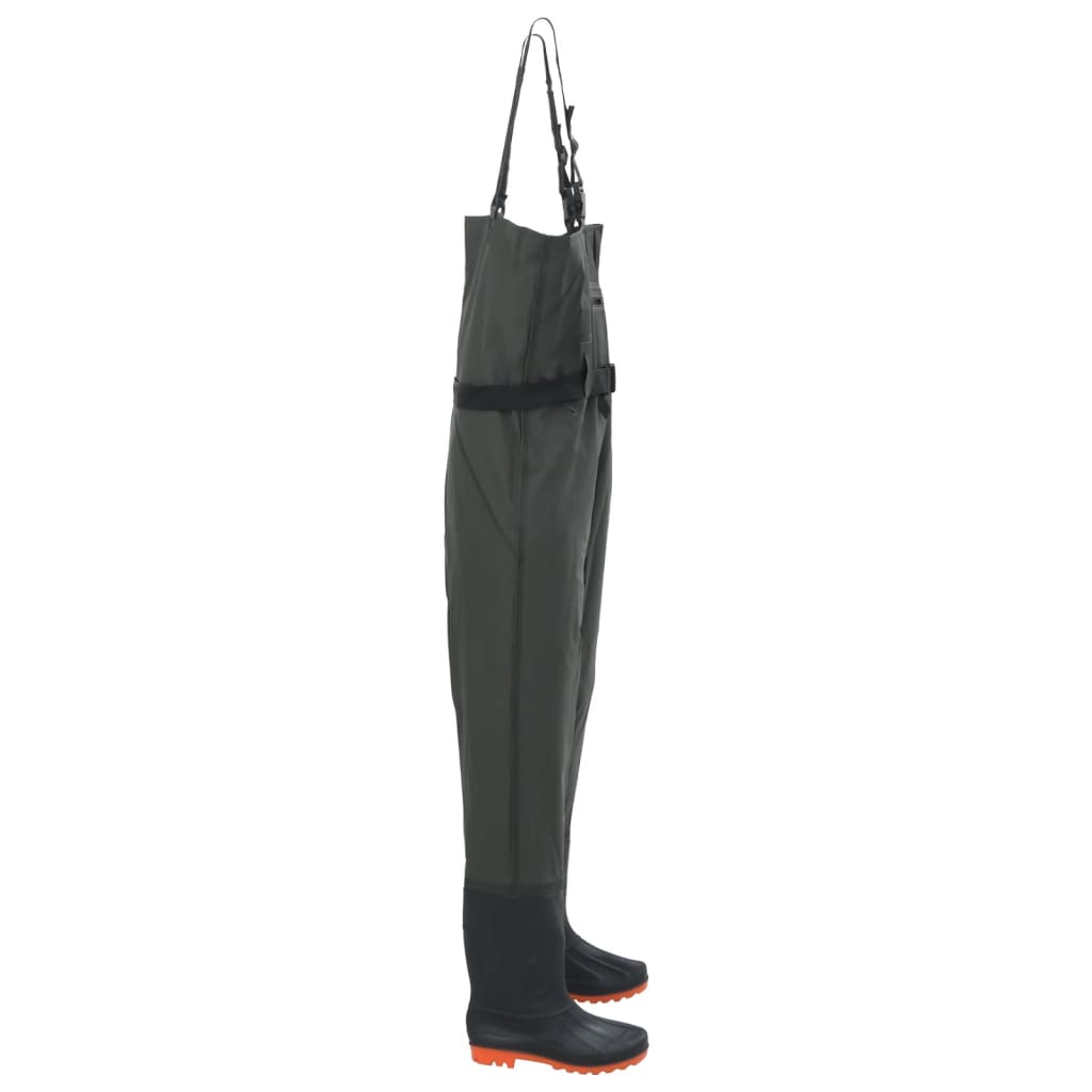 Vidaxl waadpak con stivali e cintura dimensione 44 verde scuro