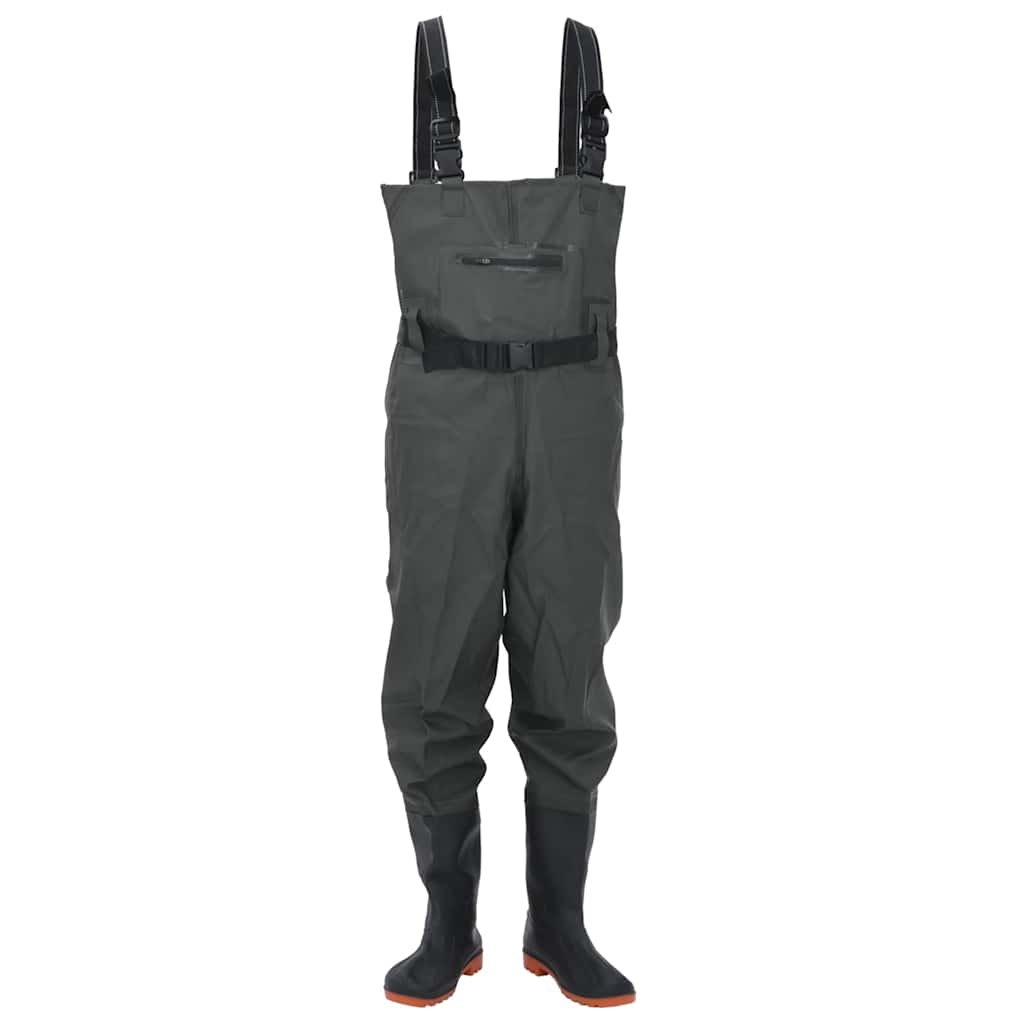 Vidaxl waadpak con stivali e cintura dimensione 46 verde scuro