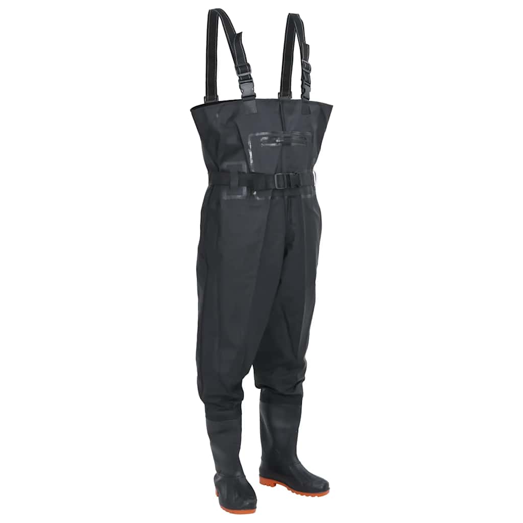 Vidaxl waadpak con stivali e cintura 45 nero