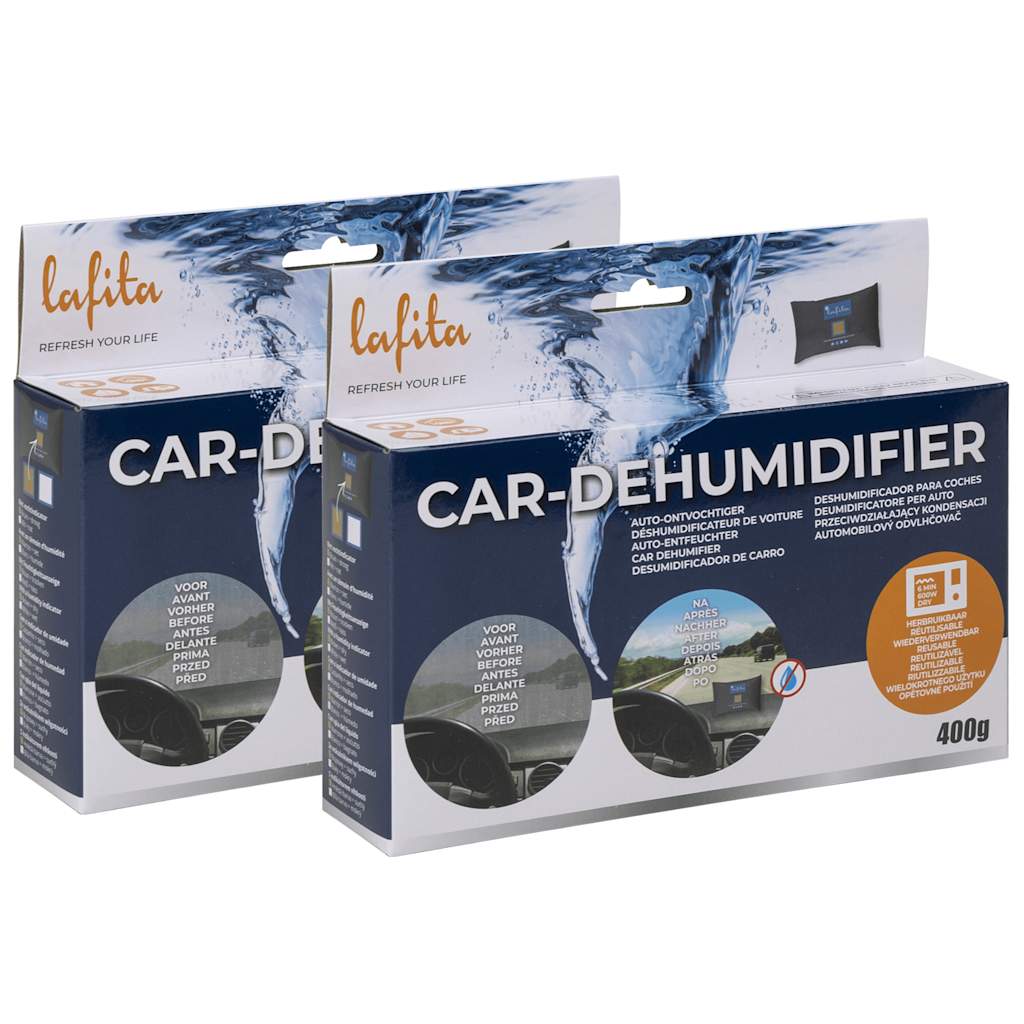 Vidaxl Dehumidificadores para el automóvil reutilizable 2 pcs 400 g