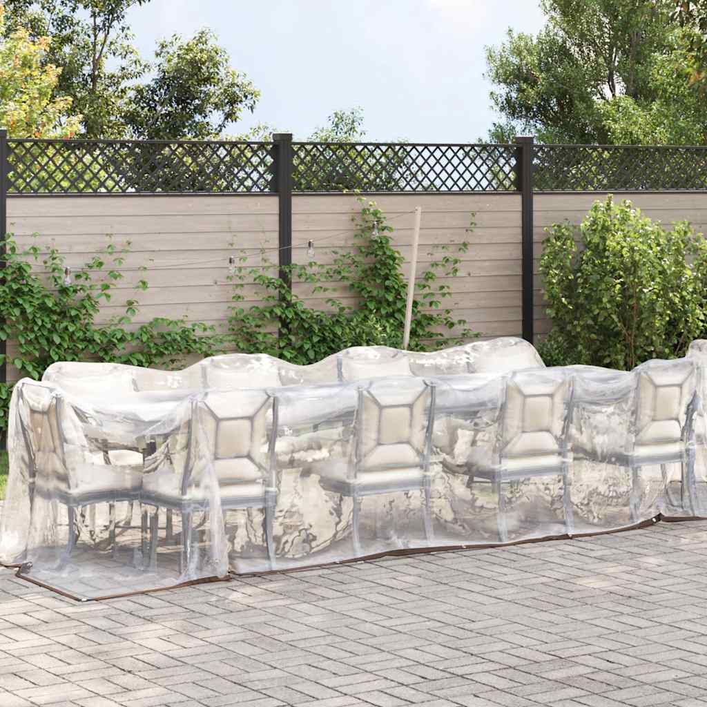Vidaxl Tarpaulina transparente con anillos de vela 2x12 M polietileno