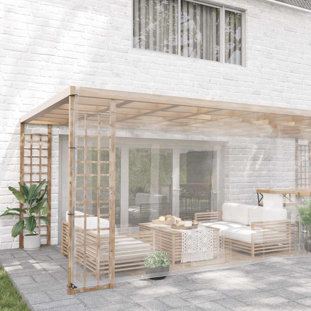 Vidaxl lona transparente con anillos de vela 5x10 m PVC