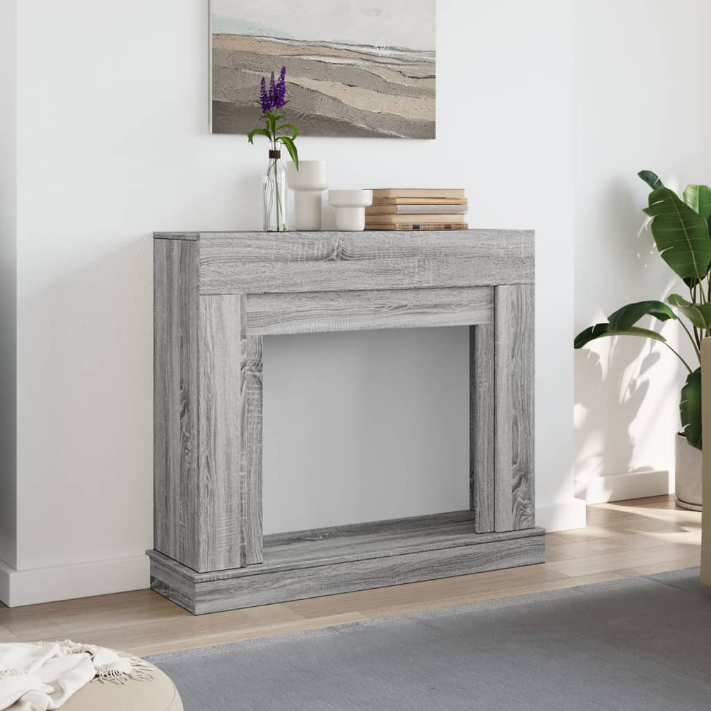 Marco de chimenea VidaXL 100x30x87,5 cm madera contrachapada color roble sonoma gris