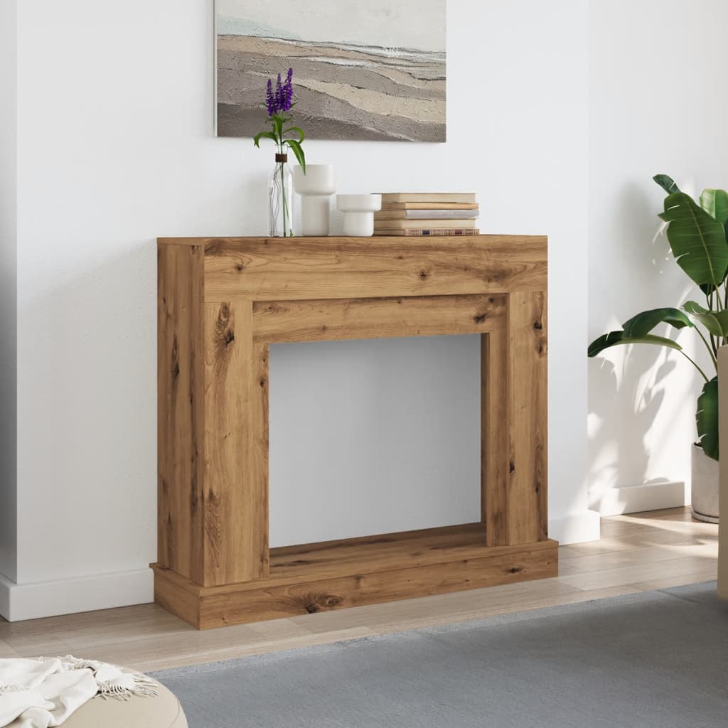 Marco para chimenea Vidaxxl 100x30x87,5 cm de madera trabajada artesanalmente color roble