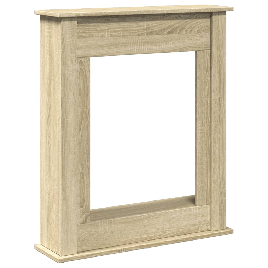 Marco de chimenea VidaXL 75x20x87,5 cm de madera contrachapada color roble sonoma