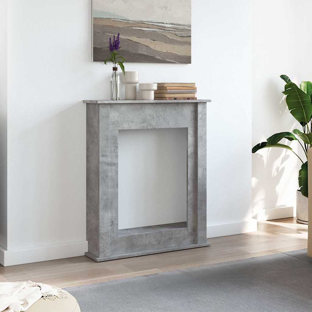 Vidaxx marco para chimenea 75x20x87,5 cm madera contrachapada hormigón gris