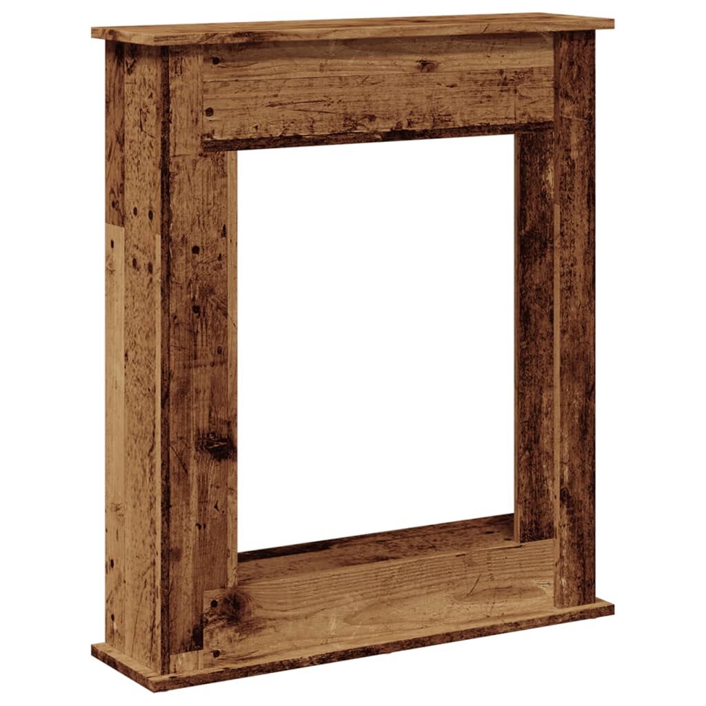 Marco de chimenea VidaXL 75x20x87,5 cm madera tratada color madera vieja