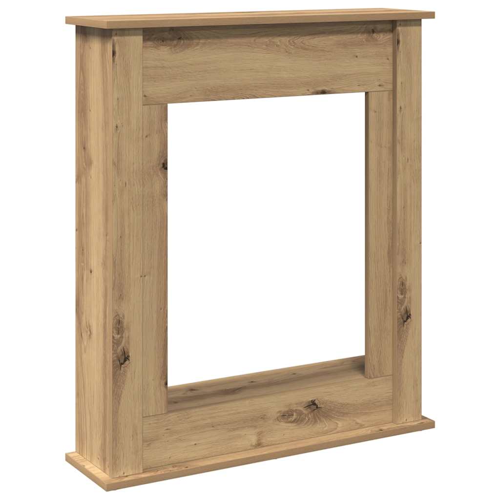 Marco para chimenea VidaXL 75x20x87,5 cm de madera elaborada artesanalmente color roble