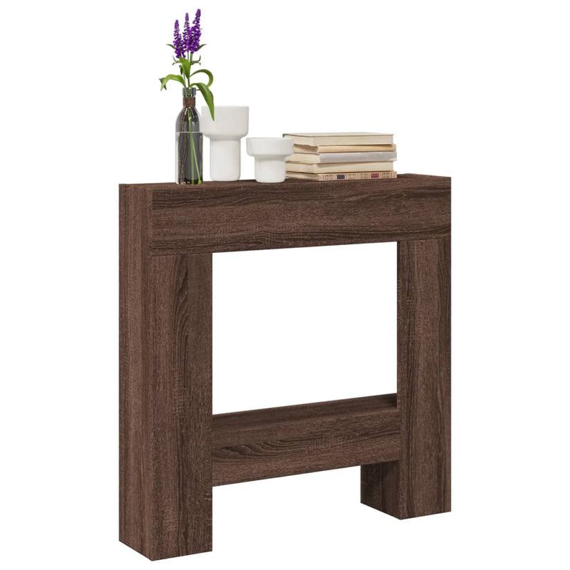 Vidaxl Hairstop 81x18x82 cm de madera procesada de roble de madera con colorado