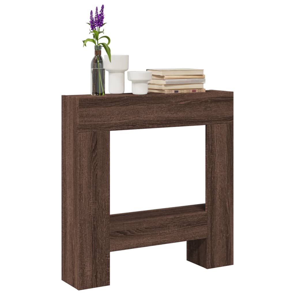 Vidaxl Hairstop 81x18x82 cm de madera procesada de roble de madera con colorado