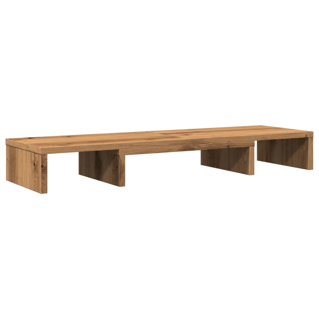 Vidaxx soporte para monitor regulable 80x24x10,5cm madera artesanal roble