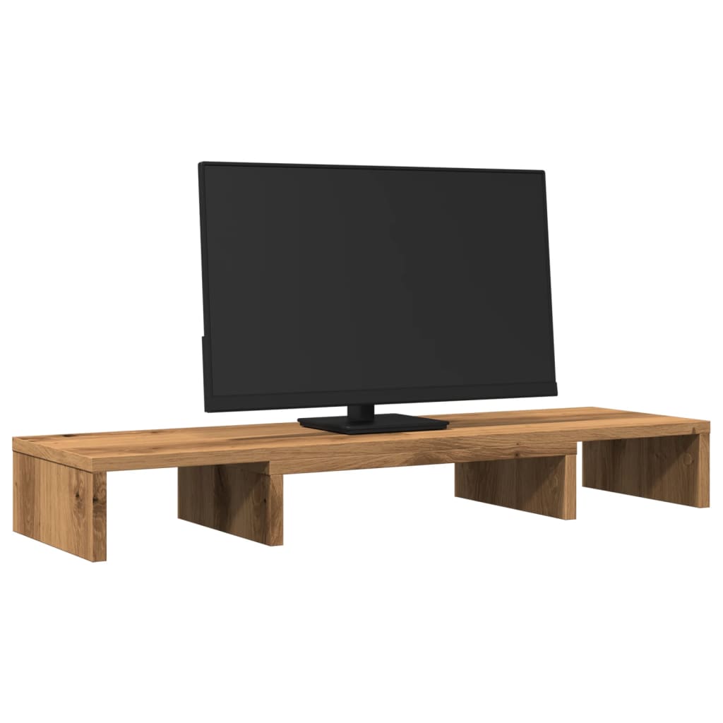 Vidaxx soporte para monitor regulable 80x24x10,5cm madera artesanal roble
