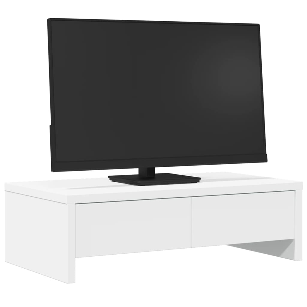 Vidaxl Monitor Stand con cajones 50x27x15 cm de madera procesada blanca