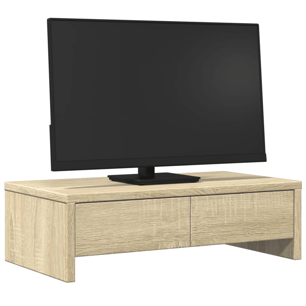 Vidaxl Monitor Stand con cajones 50x27x15 cm de madera de roble de madera