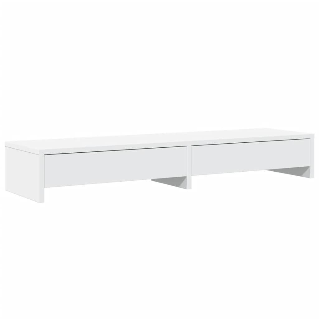 Vidaxl monitorstandaard met lades wit 100x27x15 cm bewerkt hout
