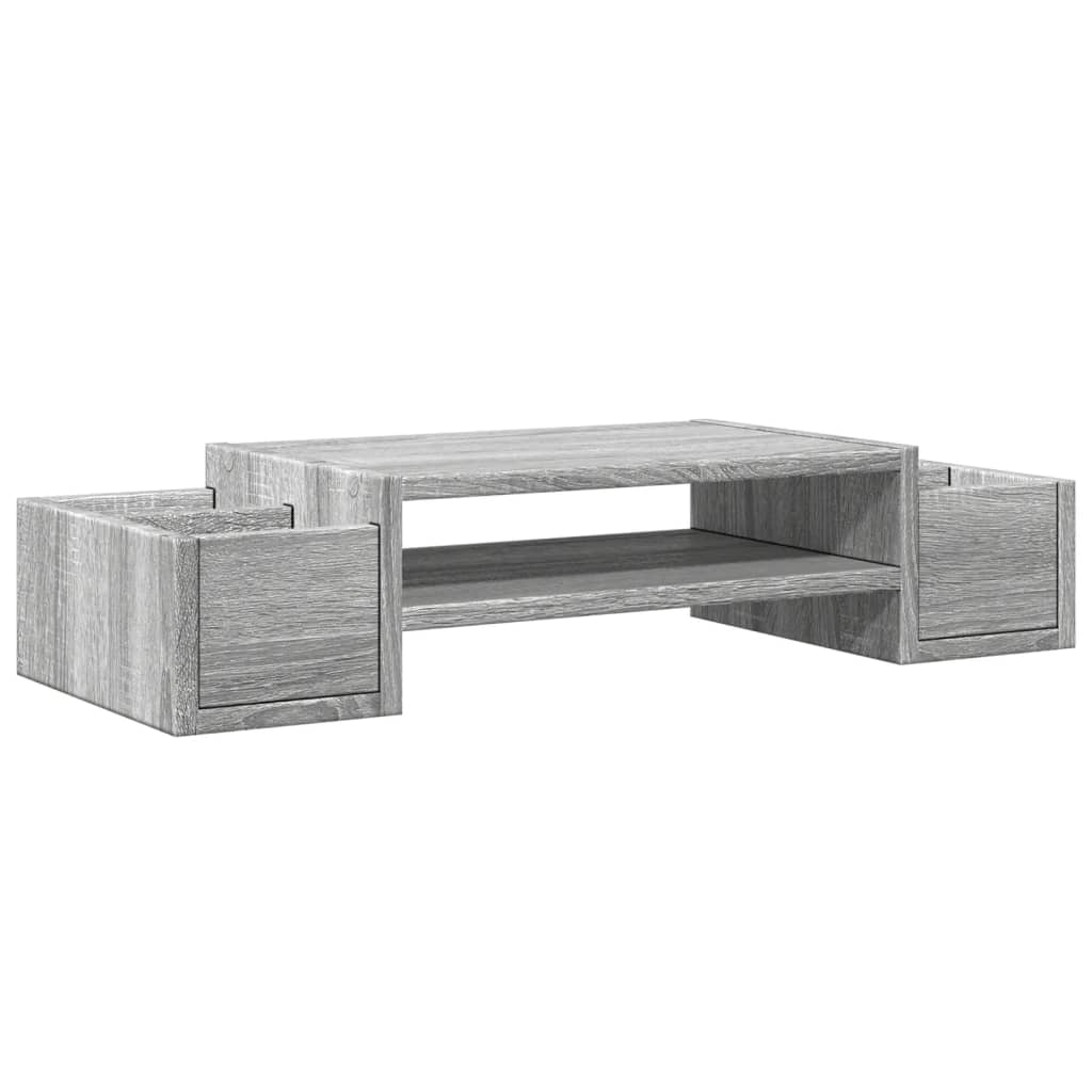 Vidaxl Monitor Stand con espacio de almacenamiento 70x27x15 cm de madera gris Sonoma