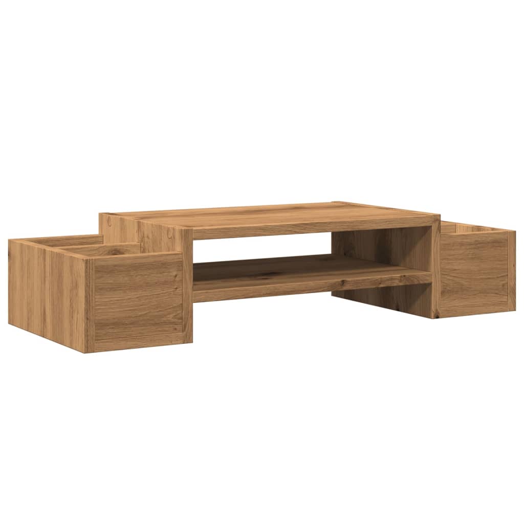 Espacio de almacenamiento de soporte de monitor Vidaxl 70x27x15 cm de roble artesanal de madera