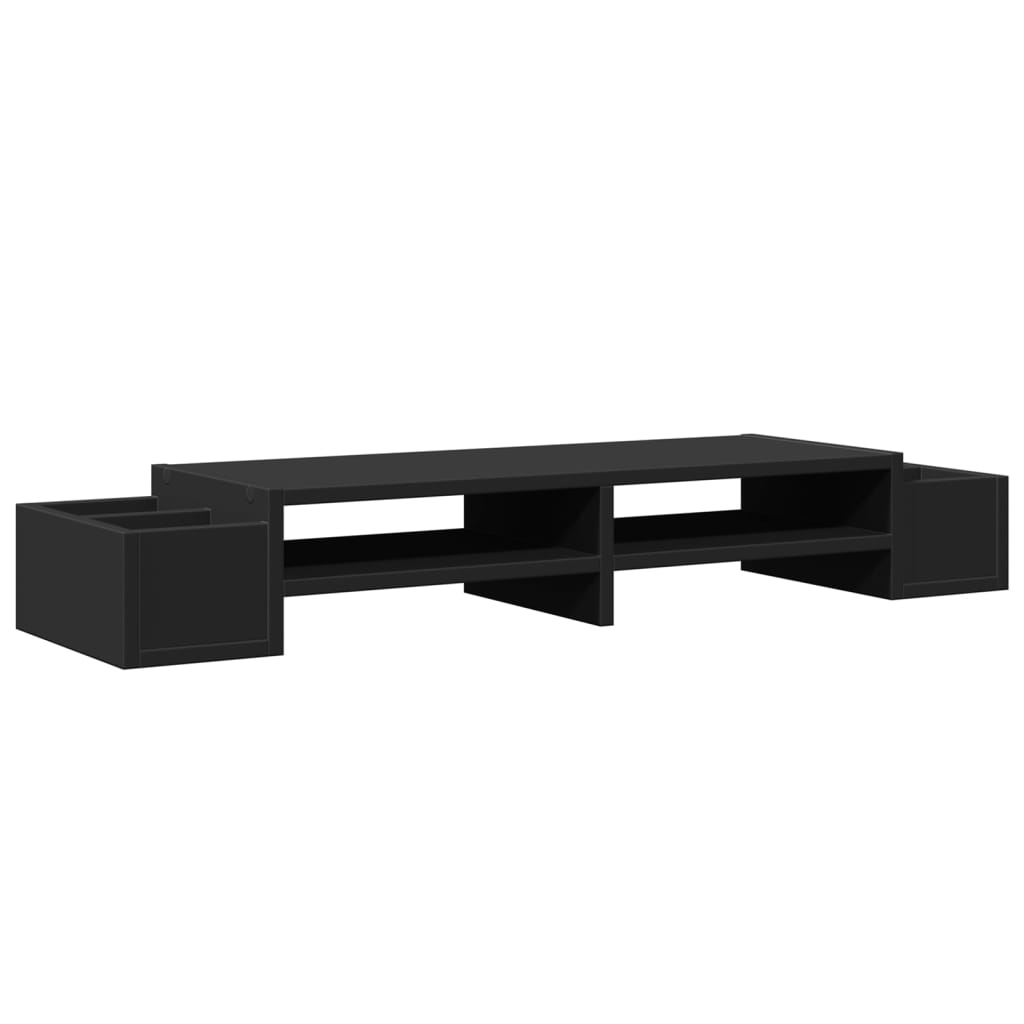 Vidaxl Monitor Stand con espacio de almacenamiento 100x27x15 cm de madera negra
