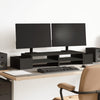 Vidaxl Monitor Stand con espacio de almacenamiento 100x27x15 cm de madera negra