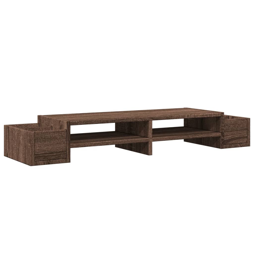 Soporte de monitor Vidaxl con espacio de almacenamiento 100x27x15 cm de roble marrón de madera