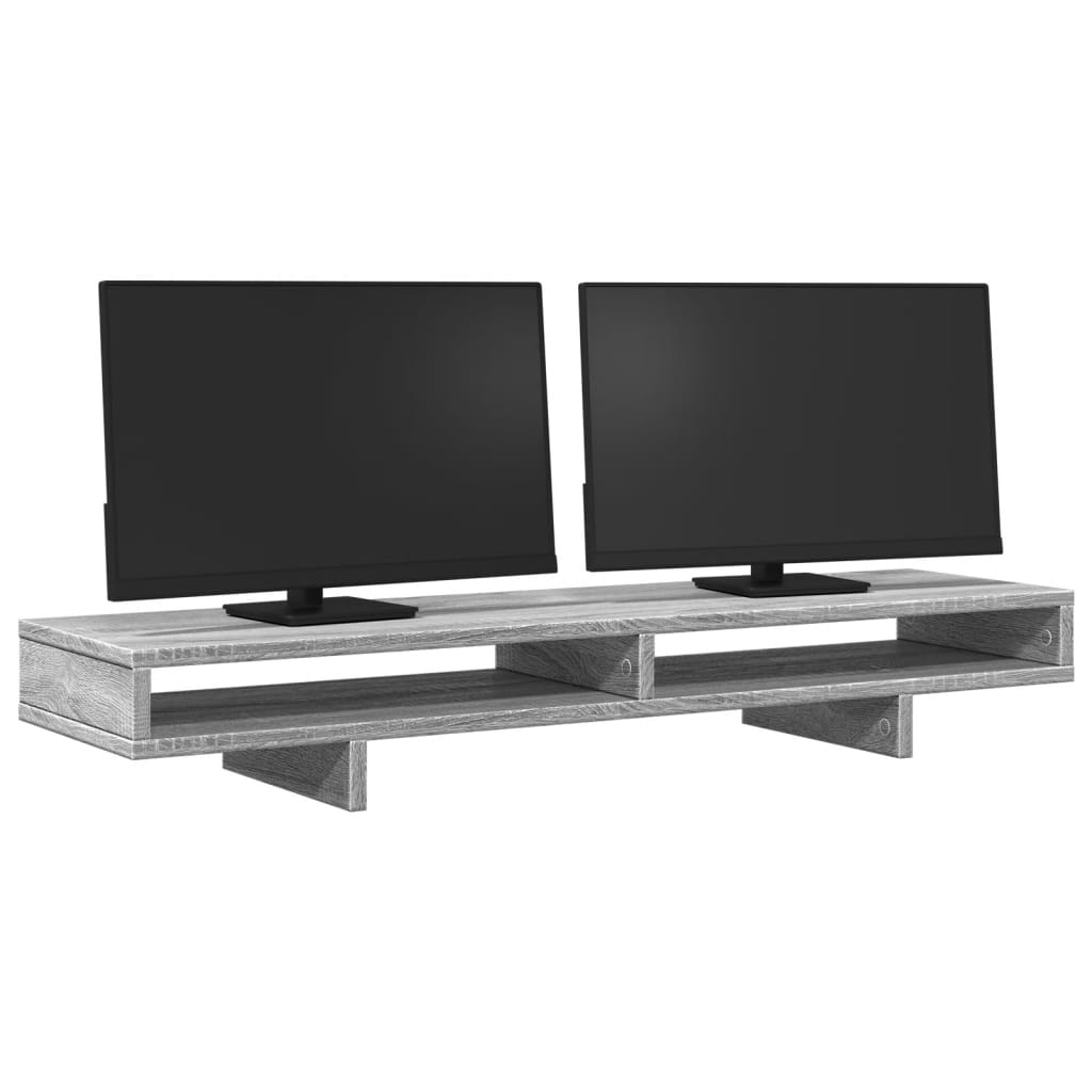 Vidaxl Monitor estándar 100x27x15 cm de madera procesada gris soma roble