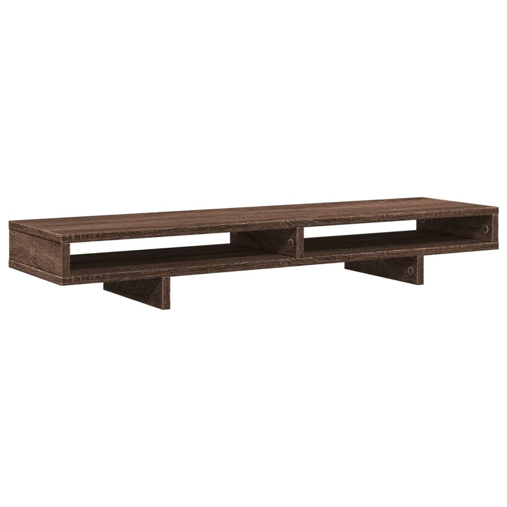 Supporto per monitor Vidaxxl 100x27x15 cm in pannelli di rovere marrone