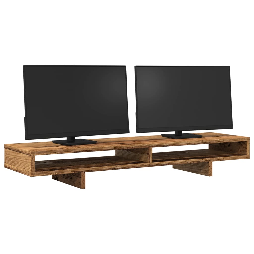 Vidaxxl soporte para monitor 100x27x15 cm madera procesada color madera vieja