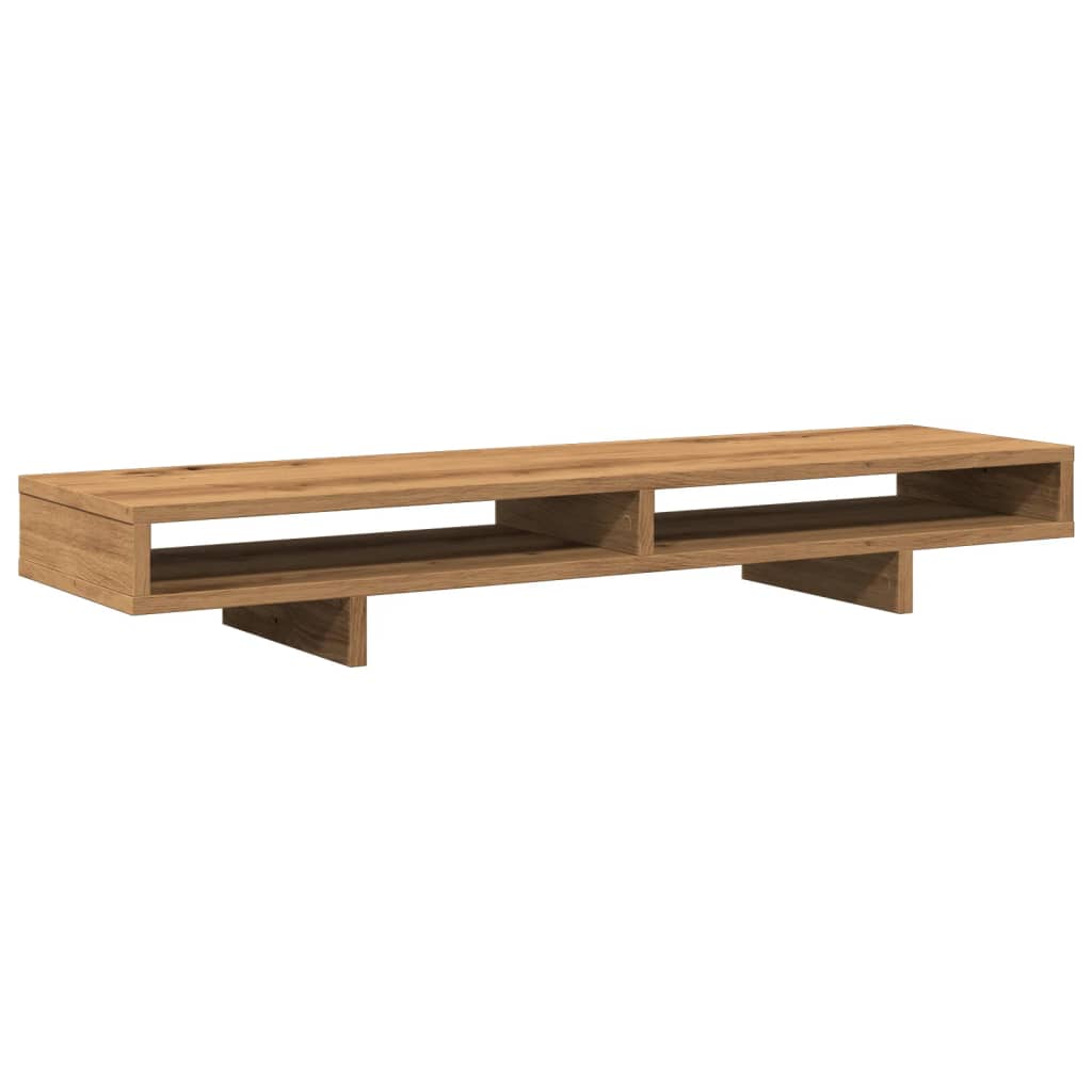 Supporto per monitor VidaXL 100x27x15 cm in legno artigianale, rovere artigianale