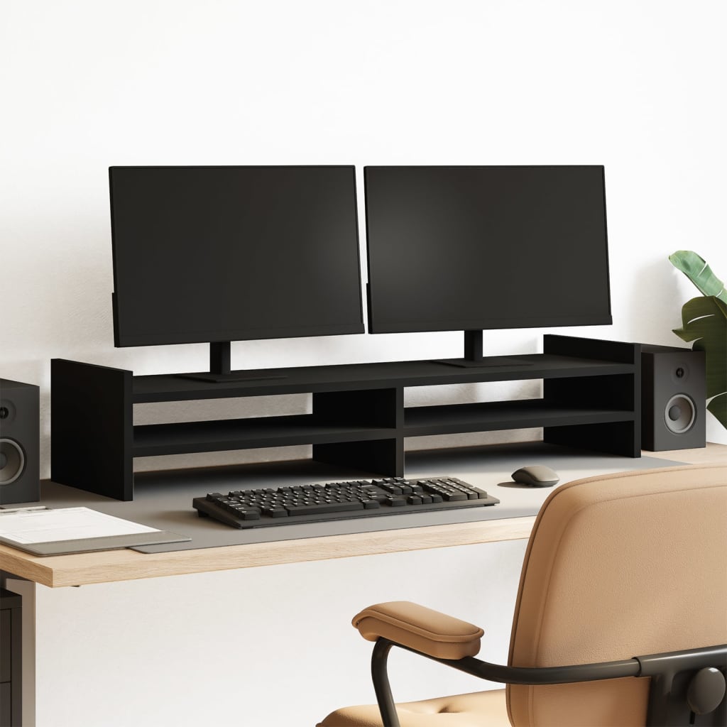 Vidaxl Monitor Standard 100x27x20 cm Black in legno elaborato