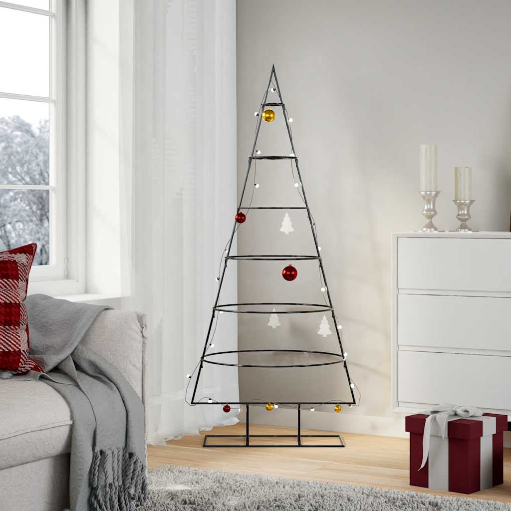 Vidaxl kerstdecoratie kerstboom 150 cm metaal zwart