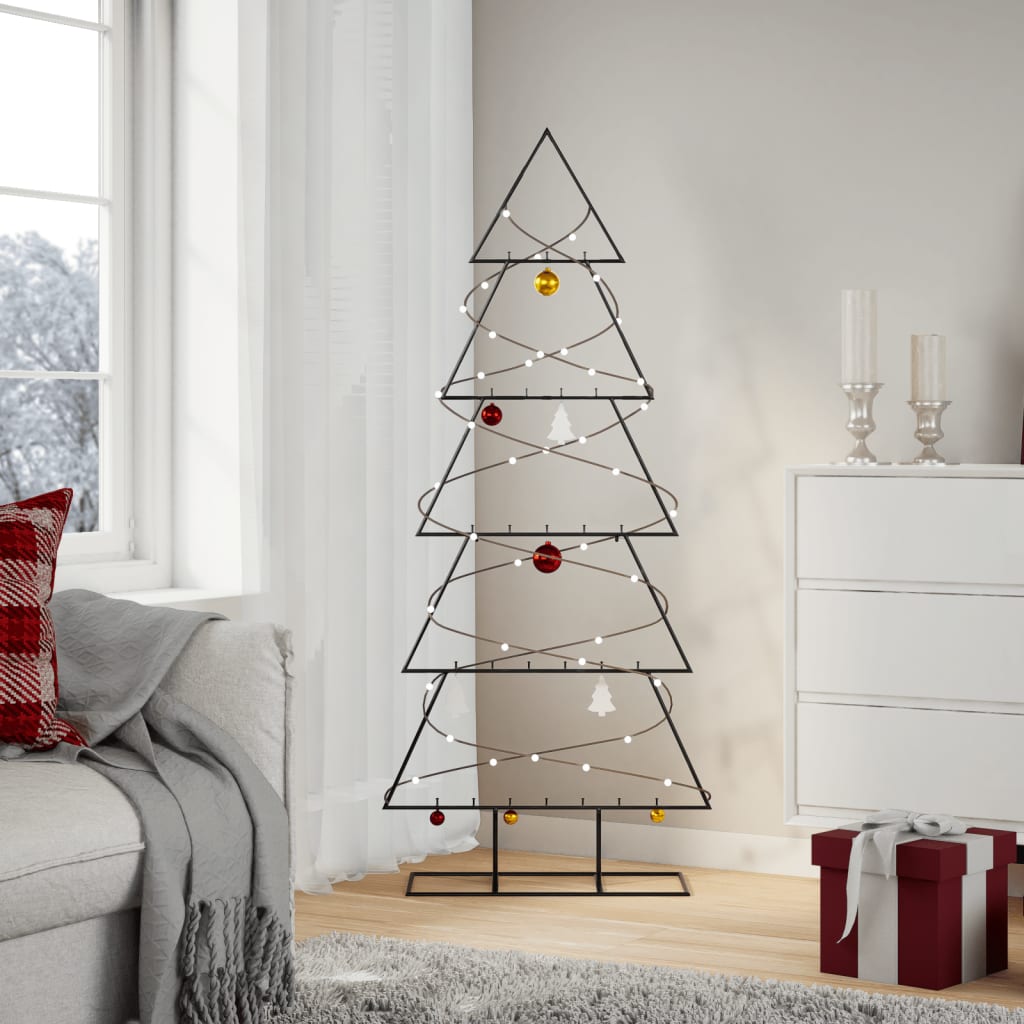 Vidaxl kerstdecoratie kerstboom 150 cm metaal zwart