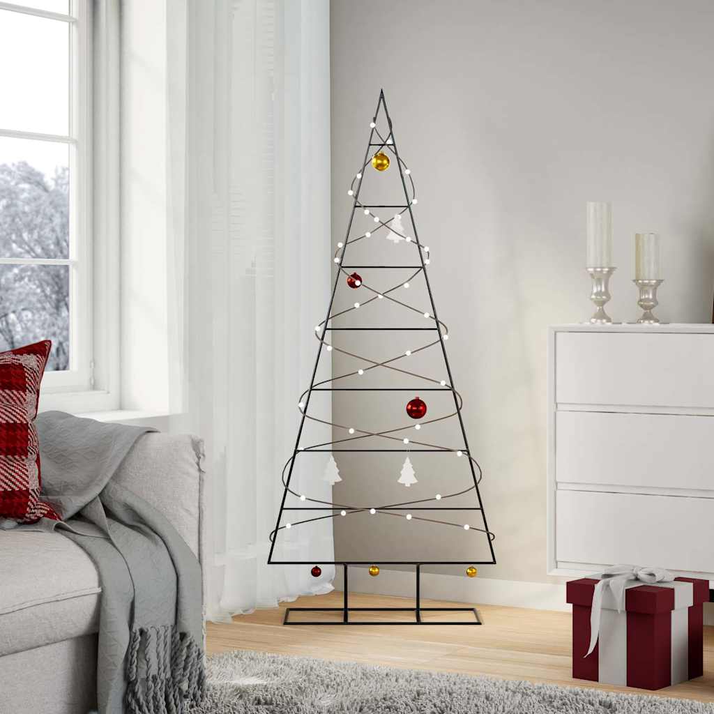 VidaXL Decorazione natalizia Albero di Natale 150 cm in metallo nero