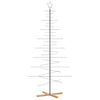 Vidaxl kerstdecoratie kerstboom met houten basis 210 cm metaal zwart