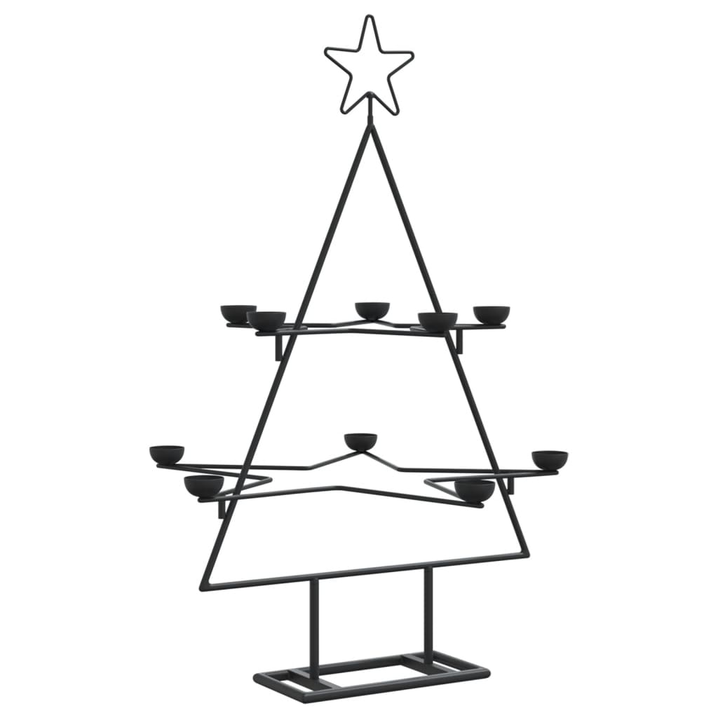 Vidaxl Decorazione natalizia albero di Natale 75 cm in metallo nero