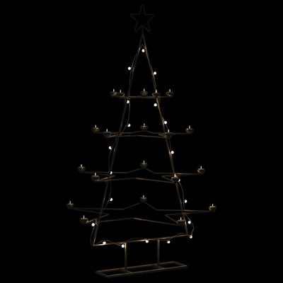 Vidaxl Decoración de Navidad Árbol de Navidad de 140 cm de metal negro