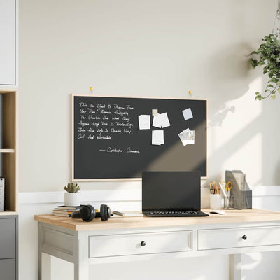 Lavagna Vidaxx con cornice in legno massello di pino nera 100x55 cm