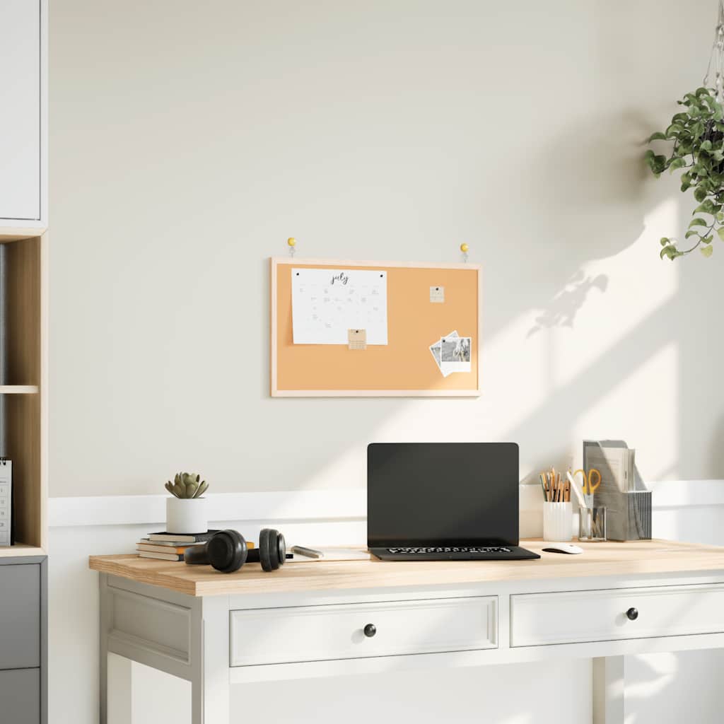 Bacheca in sughero Vidaxx con cornice in legno massello di pino 60x40 cm