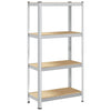 Vidaxl Storage Rack Acero de 4 capas y color de plata procesada de madera