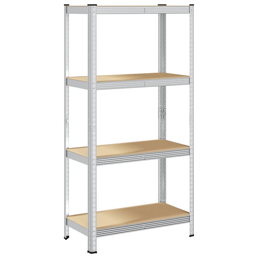 Vidaxl Storage Rack Acero de 4 capas y color de plata procesada de madera