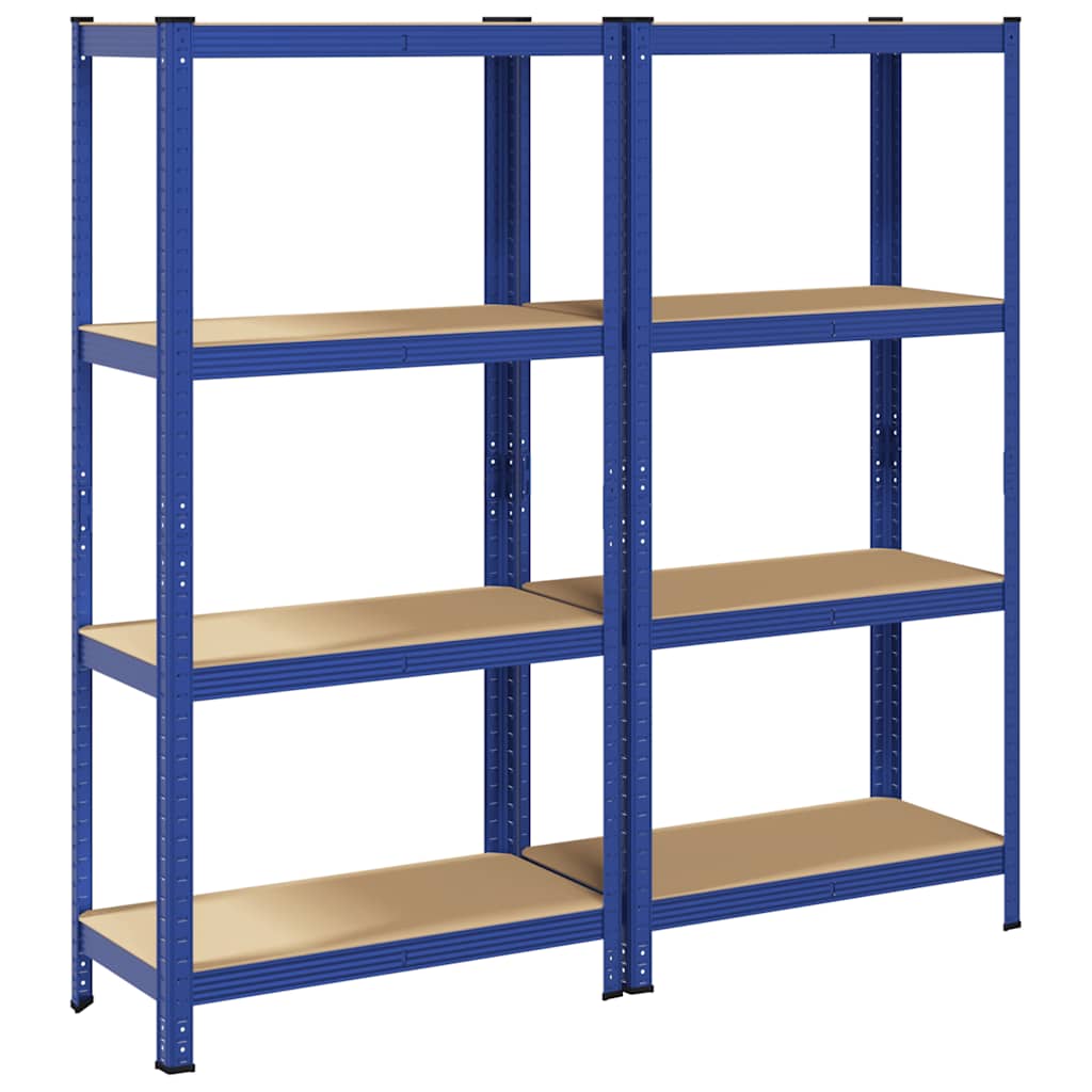 Bastidores de almacenamiento de Vidaxl de 4 capas 2 st de acero de acero azul