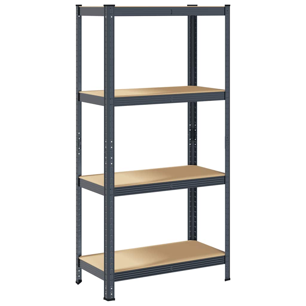 Vidaxl Storage Rack Acero de 4 capas y madera procesada de color antracita