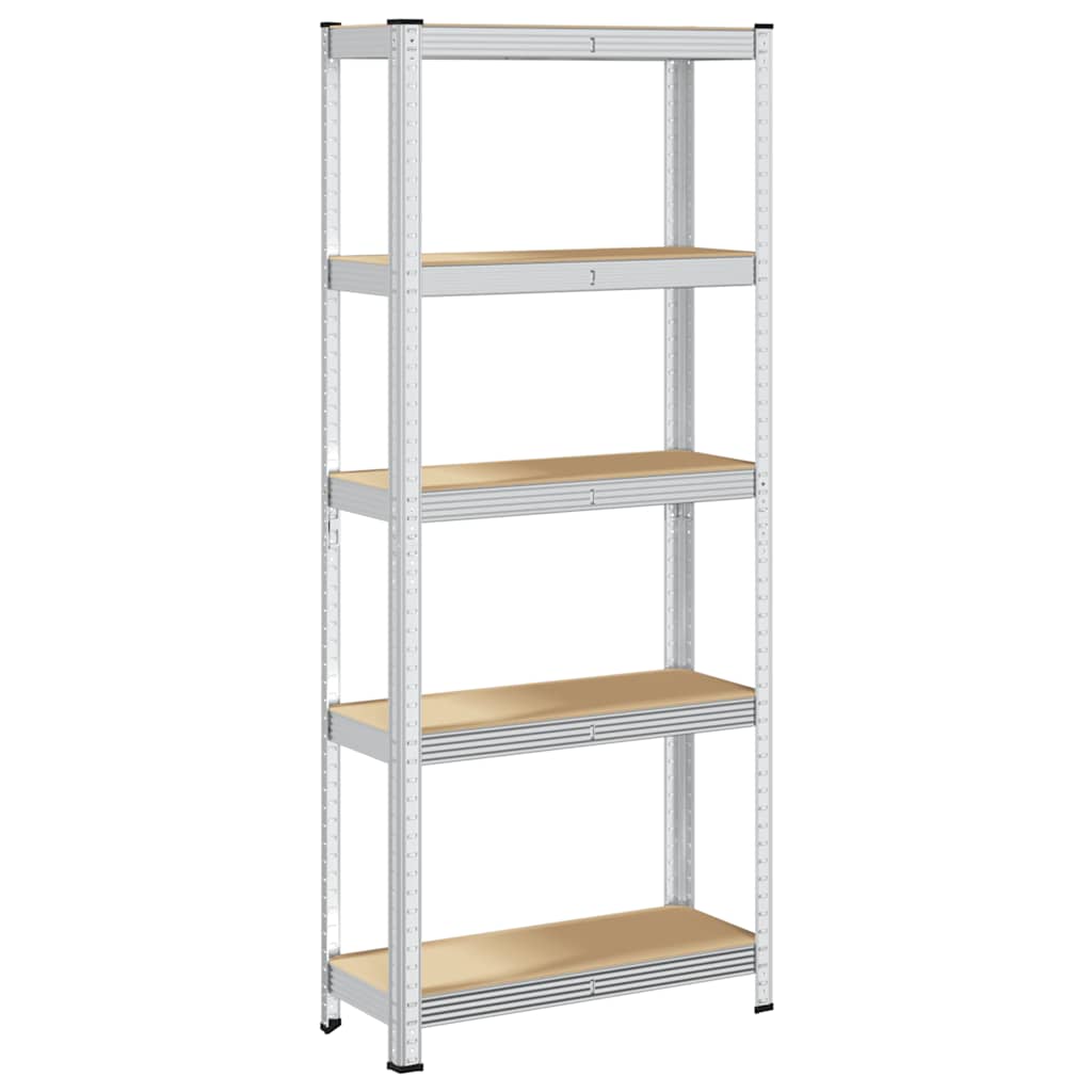 Vidaxl Rack Storage Rack Acero de 5 capas y plata procesada de plata
