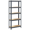 Vidaxl Storage Rack de acero de 5 capas de madera procesada antracita
