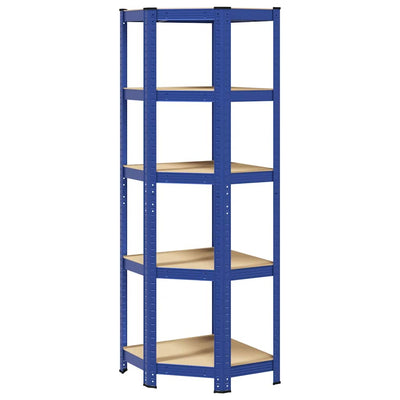 Vidaxl Hoekrek Acciaio a 5 strati e blu in legno trasformato