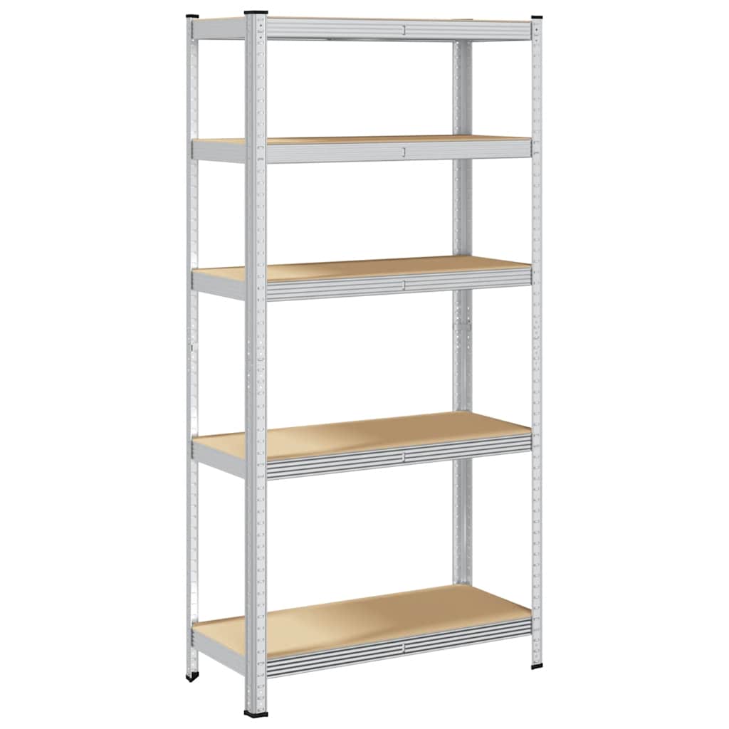 Vidaxl Rack Storage Rack Acero de 5 capas y plata procesada de plata