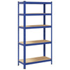 Vidaxl Storage Rack de acero de 5 capas de madera procesada azul