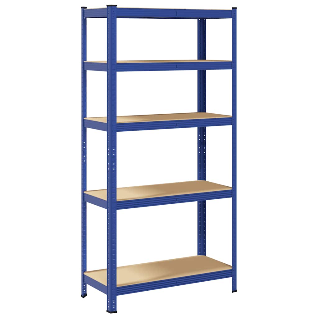 Vidaxl Storage Rack de acero de 5 capas de madera procesada azul