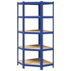 Vidaxl Hoekrek de acero de 5 capas y azul de madera procesada