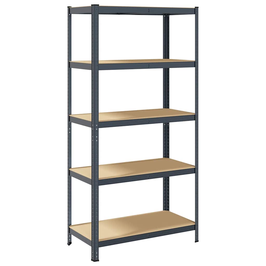 Vidaxl Storage Rack Acciaio in acciaio a 5 strati Elaborato in legno antracite