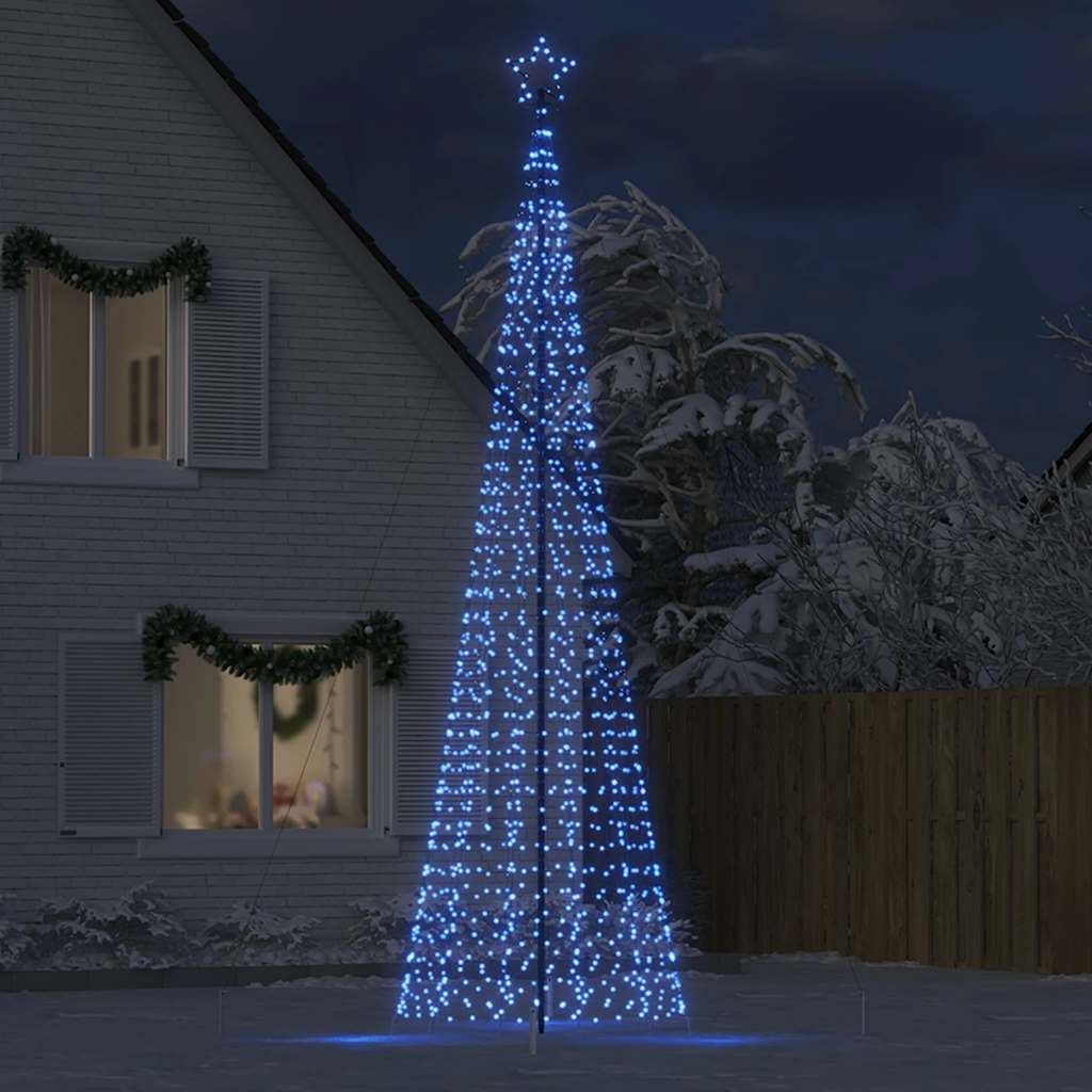 Árbol de Navidad LED de Vidaxl con picos 1534 LED 500 cm azul